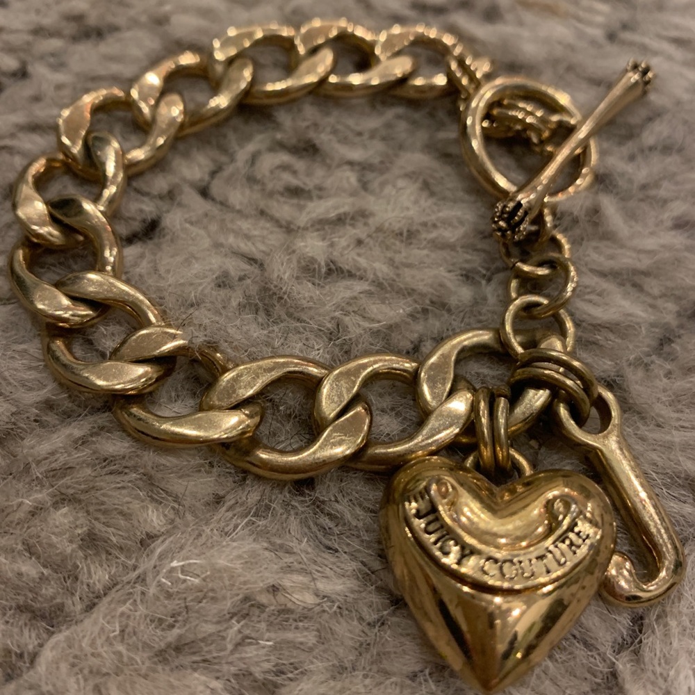 Juicy Couture Gold Heart Charm Bracelet